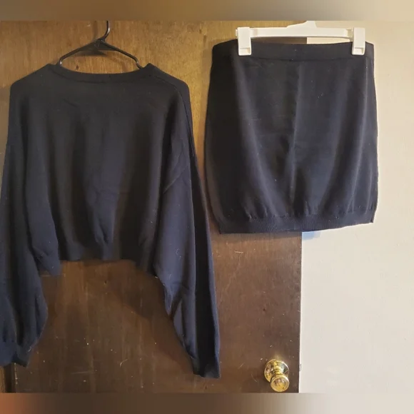 Dollskill Trick N Treatz Skeleton Print Black Knit Crop Sweater and Skirt Set - Picture 4 of 4